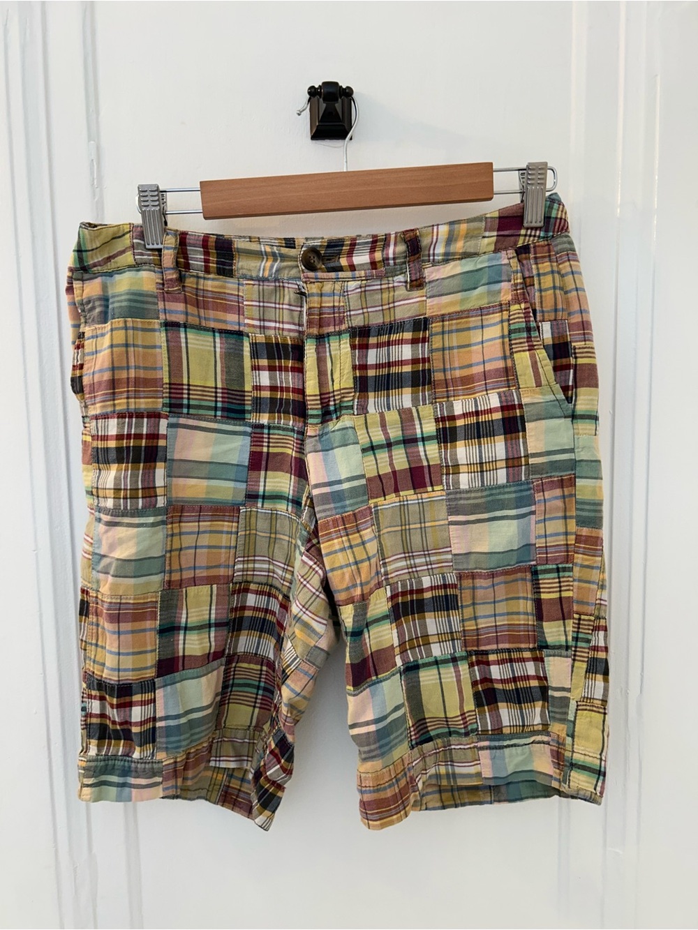 Liz Claiborne Multicolor Patchwork Madras Shorts